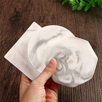 Custom Hexagon Marble Coaster Set White Marble Coaster