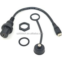 Waterproof IP67 Micro USB 5pin Male to Micro-B Female Panel Mount Connector Extension Cable