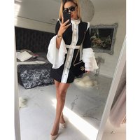 French Maid Style Multilayer Puff Sleeve Mini Evening Dress