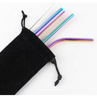 Stainless steel metal drinking straws for thick smoothie bubble tea