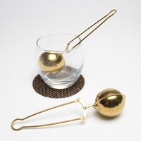 Titanium Gold Plating Snap Style Fine Mesh Stainless Steel Tea Ball Infuser