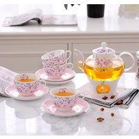 bone tea set wholesale glass teapot porcelain coffee cup warmer tea sets cup and saucer ceramic