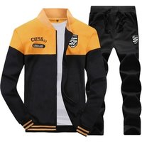 Fashion design autumn men's 2 pcs tracksuits long sleeve sports casual suits stylish customized running men track suits