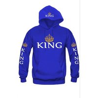King Queen Couple Pullover Hoodies Autumn Winter