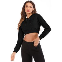 Long Sleeve Pullover Crop Hoodie