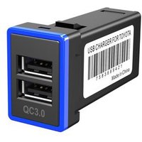 Dual USB Car Charger Socket with LED Quick Charge QC3.0 Phone Charger Adapter for Toyota