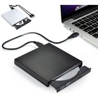 USB External CD-RW Burner DVD/CD Reader Player with Two USB Cables for Windows, Mac OS Laptop Computer