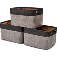 Large Rectangular Fabric Storage Basket with Carry Handles