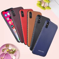 2019 New Design Carbon Fiber Pattern PC + TPU Mobile Phone Cover for iPhone X Xs max Case can Custom Logo