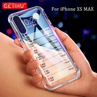 GETIHU Silicone Shockproof Case For iPhone XS Max XR X 10 8 7 6 6S S Plus Clear TPU Cover Case For iPhone Coque 360 Soft TPU