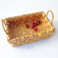 KINGWILLOW Handmade Wooden Vegetable Basket Handle