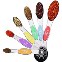 Magnetic Stainless Steel Measuring Spoons Set - 6 Metal Accurate Spoons for Measuring Dry and Liquid Ingredients