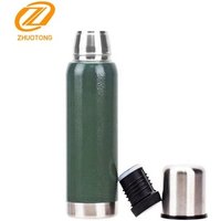 Stanley brand stainless steel camping thermos with an especial cup