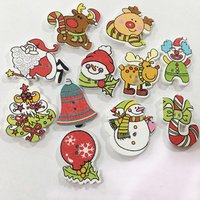 50 Christmas Wooden Sewing Buttons
