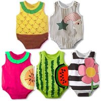 2017 New Fashion Baby Girls Organic Cotton Floral Ruffle Romper