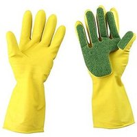 Kitchen Wash Rubber Sponge Gloves