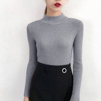 Autumn Winter Women O Neck Pullover Sweater Long Sleeve Knitted Turtle Neck Sweater