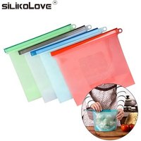 4pcs/set Reusable Vacuum Silicone Food Bag Sealer Freezer Milk Fruit Meat Storage Bags Fridge Food Containers Refrigerating Bags