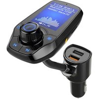 AGETUNR T26D bluetooth car fm transmitter SD card U-disk QC3.0 charge 2.4A car stereo mp3 player 1.8inch TFT color display Black