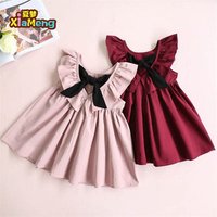 backless blank flutter sleeve infant toddler little girls summer dresses