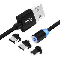 Wholesale micro usb 3 in 1 magnetic micro usb cable nylon braided magnetic usb cable for mobile phone