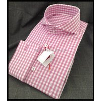 Plaid Long Sleeve Cutaway Collar Business Shirt