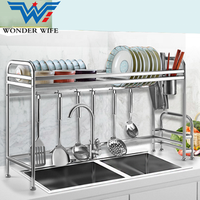 Household Kitchen Stainless Steel Metal Storage Bowl Utensil Wall Plate Tray Rack Drain Dish Drying Rack