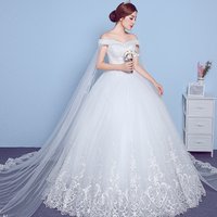 Off Shoulder Lace Trailing Maternity Wedding Dress