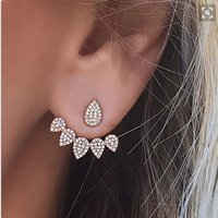 Water droplets full of crystal earrings Free Shipping