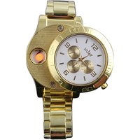 781 Creative Metal USB Watch Lighter With Real-watch Cover Customized Wholesale