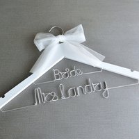 Wire Wedding Dress Custom Bride Hanger,Dress Bride Groom Hanger Set Wedding Bridal,Bridal Party Gifts