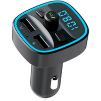 AGETUNR T25 Bluetooth 5.0 car fm transmitter microSD card/U-disk, USB charger display screen mp3 player car stereo light effect