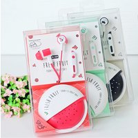 summer Cute Fruit Candy Color Earphones Universal 3.5mm In-Ear Headphone with Microphone & Storage Box earbuds