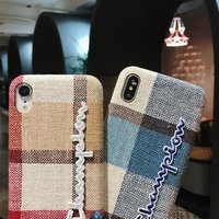 Fashion Classical Cloth Mobile Phone Cover for iPhone XS Plaid Fabric Phone Case