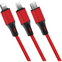 5v 3A 3 in 1 fast charge multi charging cable 3 in 1 cotton fabric multiple usb fast charger cord