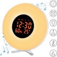 Smart Sunrise Alarm Clock Wake Up Light Digital Clock 7Colors Night Light with Snooze Function 10 Brightness Adjustable