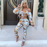 Floral One Shoulder Two Piece Nightclub Outfit