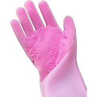 Reusable Silicone Eco-Friendly Cleaning Brush Scrubber Gloves Heat Resistant Great for Dish wash Cleaning Household Washing car