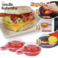 2Pcs/set Easy Eggwich Cooking Tool Microwave Cheese Egg Cooker 1 Minute Fast Egg Hamburg Omelet Maker Kitchen Cooking Tool