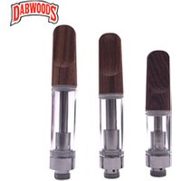 Wholesale wood tip ceramic coil cartridge dabwoods with zipper bag 0.8ml 1.0ml carts dab woods carts