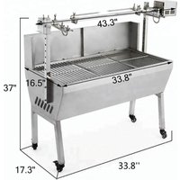 28W 132 Lbs Stainless Lamb BBQ Roaster Rotisserie Spit Pig Chicken Adjustable
