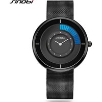 SINOBI 9703 Men's Fashion&Casual Watches Quartz Movement Stainless Steel Band Simple Style Colorful Watch