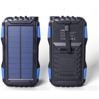 Waterproof Outdoors Dual USB 24000mah Solar Power Bank with Flashlight
