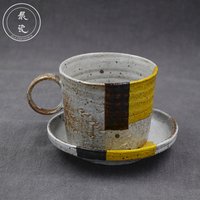 High Quality Customized Creative hand-painted Coffee/ Tea Mug cup With Saucer Coffee Cup Ceramic mug