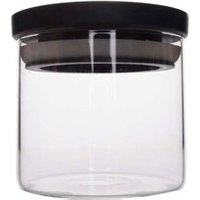HOT 400ml selling small glass airtight storage lucid jar with black plastic lid