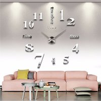 Quartz Acrylic Roman Numerals DIY 3D Mirror Wall Clock