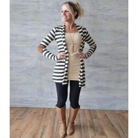 Long Sleeve Printed Cardigan Elbow Patches