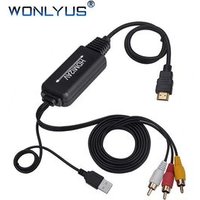 HDMI to AV Converter Cable, HDMI to RCA Cvbs Composite HDMI in to Composite RCA out with USB power supply