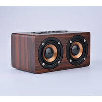 Dual-horn Wooden Wireless Portable Speaker With Bass Music Sound Intelligent Calls Handsfree TF Card Aux Mode