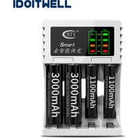 Ni-Mh NI-CD AAA AA Battery Charger 2.4V Nimh Rechargeable Battery fast Charger 4 Slots aa aaa battery charger with LED Display